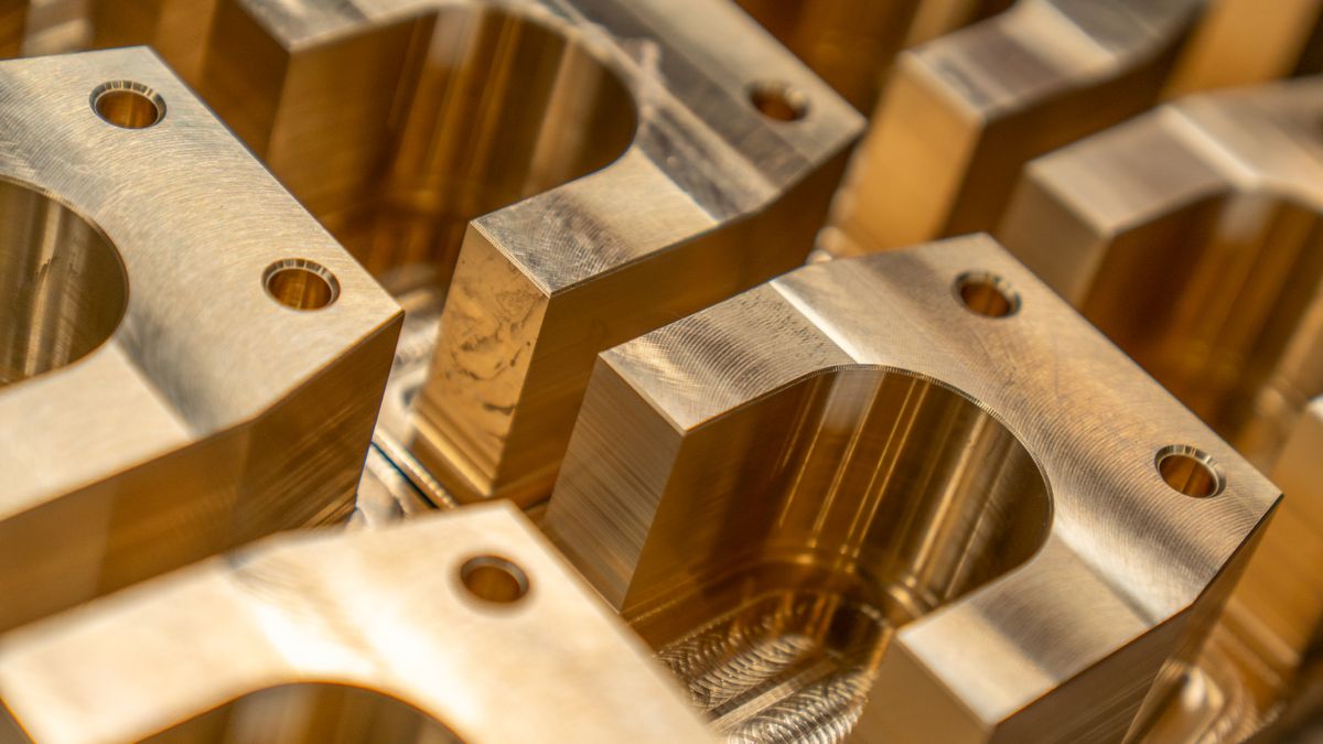 Precision machined metal blocks used to build a custom test fixture